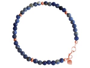 Gemshine blauer Jade Armband hochwertig rose ver...